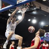 Arnaud Cotture et Fribourg ont été solides à domicile en Europe Cup KEYSTONE/PETER KLAUNZER